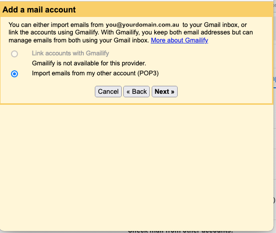 Linking domain to Gmail step 9